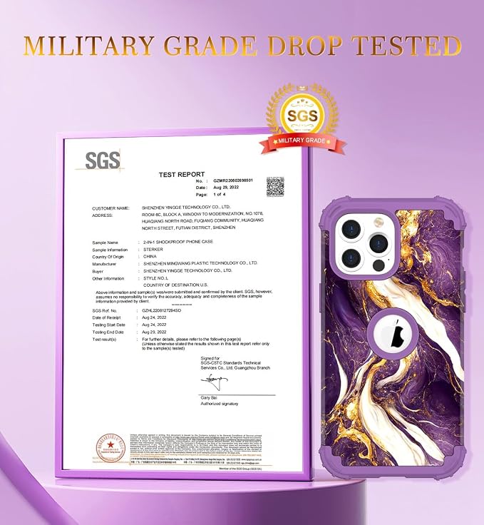 Hocase for iPhone 13 Pro Max Case, Heavy Duty Shockproof Protection Soft Silicone Rubber Bumper+Hard Plastic Hybrid Protective Case for iPhone 13 Pro Max (6.7") 2021 - Midnight Purple
