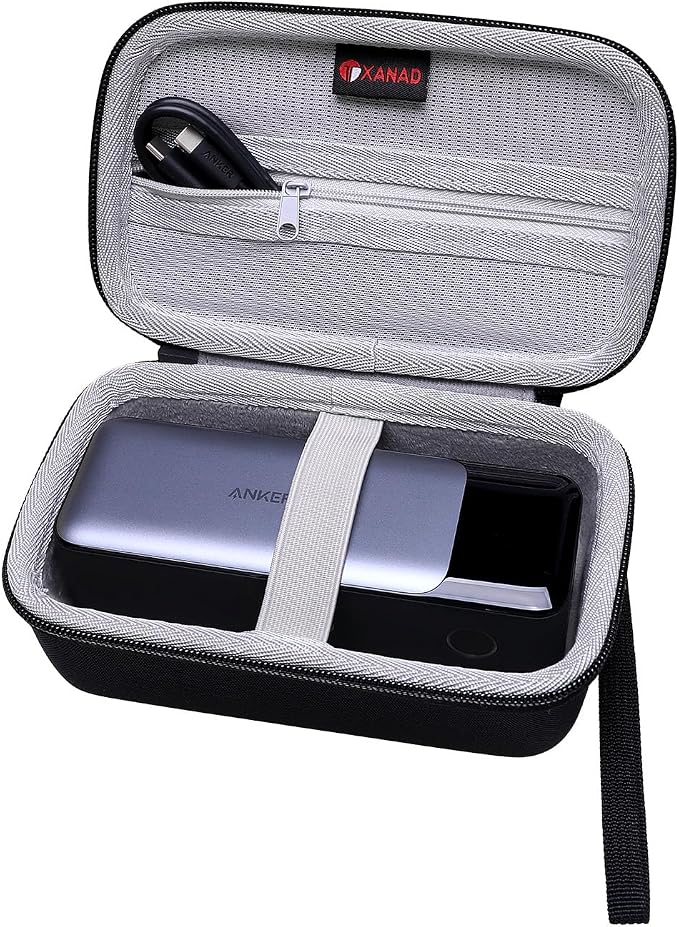 XANAD Carrying Case for Anker 737 USB-C Portable Charger Power Bank, Port Portable Charger with 140W Output Travel Storage Holder Black+Grey