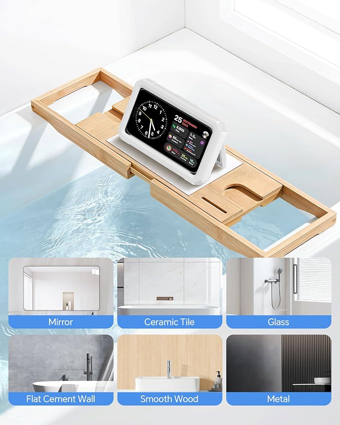Shower Phone Holder Waterproof - 480° Rotatable Retractable Adjustable Phone Case for Shower - Bathroom Accessories Wall Mount Phone Holder for iPhone 17/16 Pro Max, S25 Ultra,4-7" Cellphones