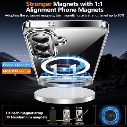 MOZOTER for Samsung Galaxy S26 Case with Kickstand,[Compatible with Magsafe][2*Screen Protector],Military-Grade Protection,Magnetic Phone Case for Samsung Galaxy S26-Clear