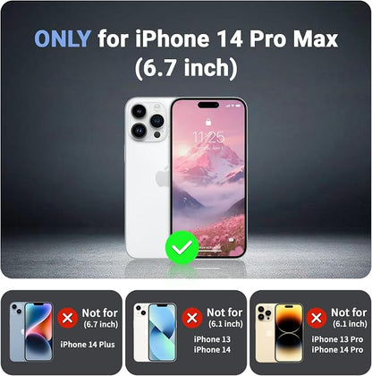 jaroco Magnetic for iPhone 14 Pro Max Case, [Compatible with MagSafe][Military Grade Drop Protection][Heavy Duty Protection][Non-Slip][Shockproof] 2-Layer Durable Bumper Phone Case 6.7''-Rose