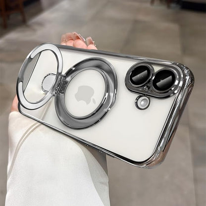 LXK Magnetic Invisible Stand for iPhone 17 Case 6.3" Compatible with MagSafe, Military-Grade Protection, with Camera Protector, Clear Scratch-Resistant Back Cover for iPhone 17 - White