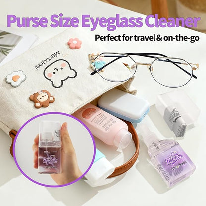 Phone Touch Screen Cleaner Mist Spray and Wipe, Hatstart Pristine Eyeglass Cleaning Kit for TV Laptop Computer Tablet PC LCD Flat Screens Car Display, Compatible with iPhone iPad MacBook Pro, Purple