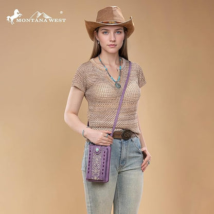 Montana West Small Crossbody Bags for Women Western Handbag with Cash Slots