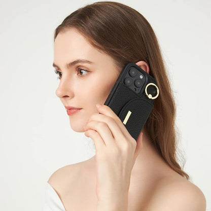 Keallce Wallet Case for iPhone 16 Pro Max 6.9'', Flip Case with Card Slots, Ring Holder Kickstand, PU Leather Protective Folio Cover for Women, Black