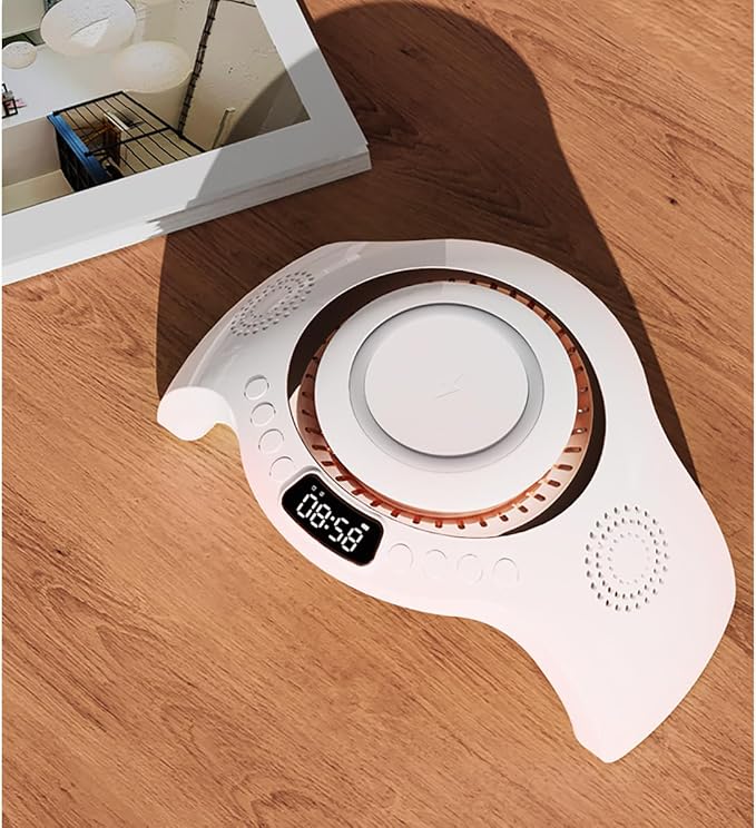 5 in 1 mutifunction Mobile Wireless Charger with Bluetooth Speaker, UV Nail Lights, Clock Alarm,Night Light