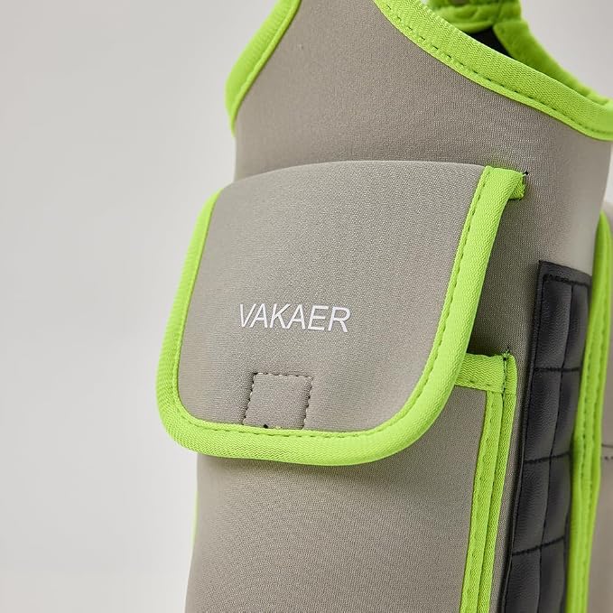 VAKAER Magnetic Gym Bag, Water Bottle Carrier Holder with Phone Pocket & Adjustable Strap,10 Ultra-Strong Magnets Stick to Fitness equipment, Workout Accessories Pouch for Women & Men (Light Grey)