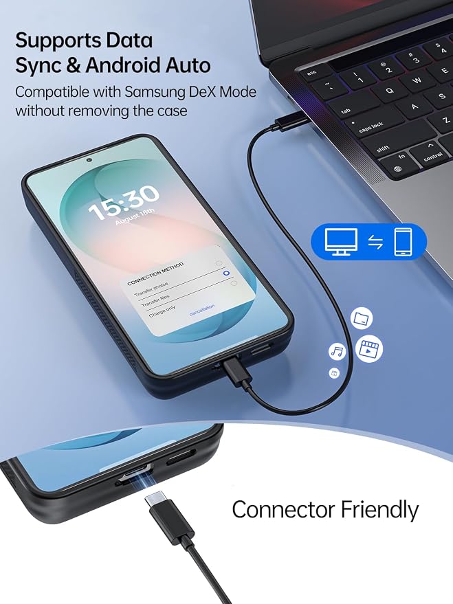 NEWDERY Battery Case for Galaxy S25 FE, 10000mAh Portable Protective Charging Case Backup Power Bank Battery Pack, Sync-Data Supported, Digital Display, Compatible with Samsung Galaxy S25 FE 6.7‘’