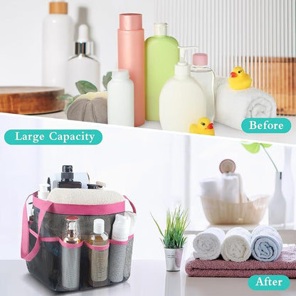 Attmu Mesh Shower Caddy Portable, Quick Dry Hanging Shower Tote Bag for College Dorm Room Essentials, Large Capacity Shower Caddy Dorm for Bathroom Gym Swimming
