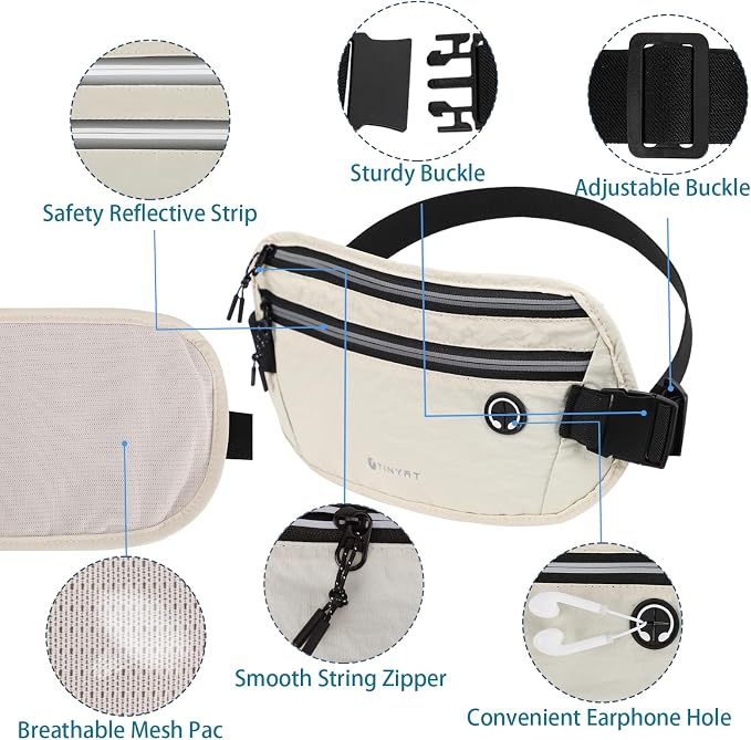 Slim Running Belt for Women Men Runners Fanny Packs With Phone Holder Hidden Pockets Exercise Waist Bag for Marathon Workout
