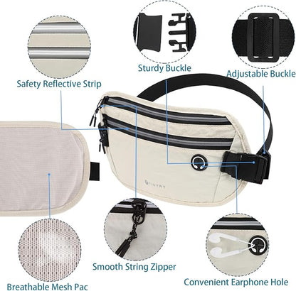 Slim Running Belt for Women Men Runners Fanny Packs With Phone Holder Hidden Pockets Exercise Waist Bag for Marathon Workout