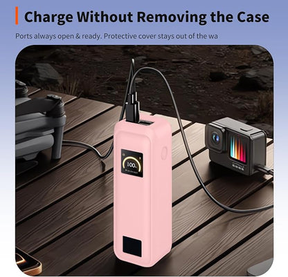 Case for Anker Prime Power Bank 20,100mAh 3-Port Portable Charger – Washable Protection Sleeve, Full Access to Charging Ports, Shockproof, Drop-Resistant, with Case-Friendly Charging[Pink]