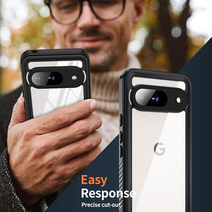GOLDJU for Google Pixel 9 Case, [IP68 Waterproof] Case [Dustproof] with [Built-in Screen Protector], [10FT Military Fully Body Shockproof] Phone Case for Google Pixel 9(2024)-Black