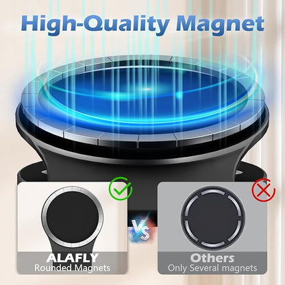 Detachable Magnetic Phone Holder for Laptop & Car, Foldable Desk Phone Stand, Adjustable Magnetic Phone Tripod Mount Adapter with 1/4" Screw Design for MagSafe iPhone and All Phones, Black
