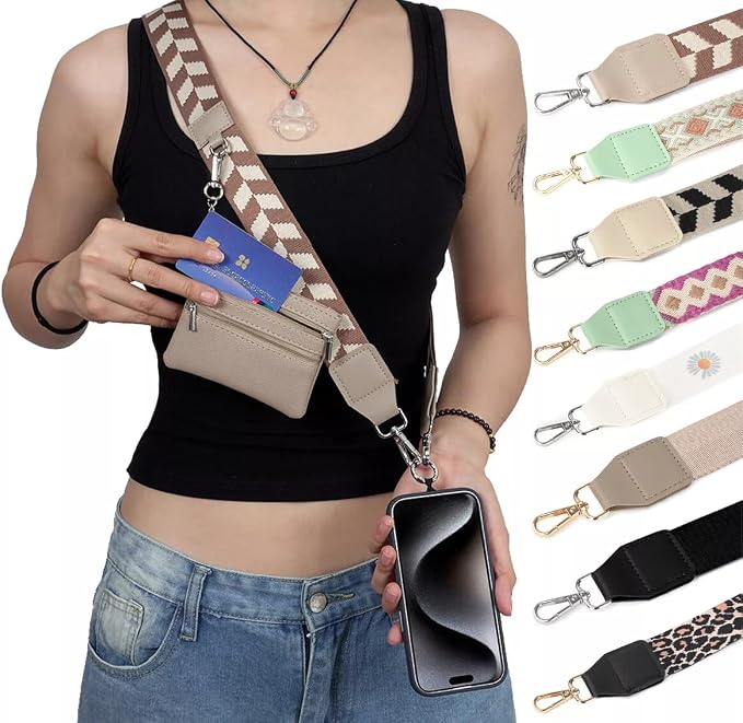 Crossbody Body Phone Holder for Women, New Phone Strap with Zippered Pouch, Adjustable Crossbody Strap