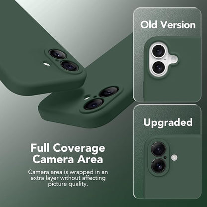 Magnetic for iPhone 16 Case, Compatible with MagSafe, [Screen Protector + Full Camera Protection], Silicone Shockproof Anti-Scratch Protective Phone Case for iPhone 16 6.1", Alpine Green