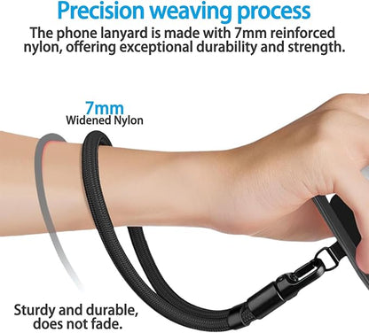 2 Pack Phone Lanyard - 2 Hand Wrist Strap, 2 Tether Tabs, Anti-theft Universal Cell Phone Multifuctional Patch Lanyards, Cell Phone Hand Strap (balck+grey)