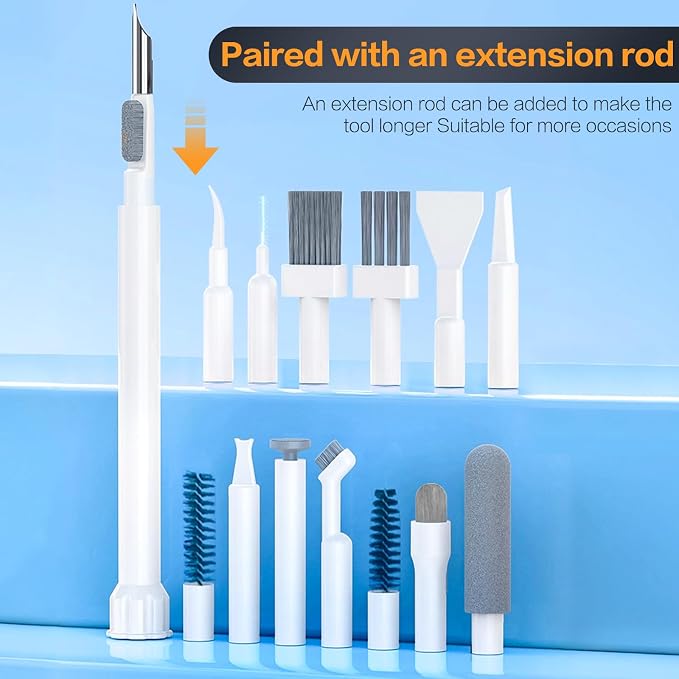 34-in-1 for iPhone Cleaning Kit, Sunoyar Airpods Cleaning Kit Multi-Functional, Laptop Cleaning Kit with Portable Storage Case for iPhone Charging Port USB C Cell Phone Android Keyboard Earbud White