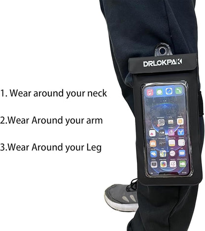 DRLOKPAK Waterproof Phone Case Armband Surfing Dry Bag Floating Waterproof Pouch Holder for iPhone 15 14 13 12 Pro Max XS Plus Se Galaxy S23 + Ultra W24 Google LG Phone up to 7inch
