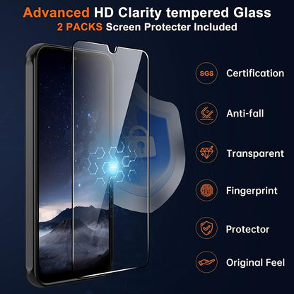 For Samsung Galaxy A16 5G Phone Case:A16 Case [Compatible with Magsafe] with 2PC Tempered Glass Screen Protector,Camera Bump Protection,Slim Frosted Translucent Soft-Touch for Galaxy A16,Matte black
