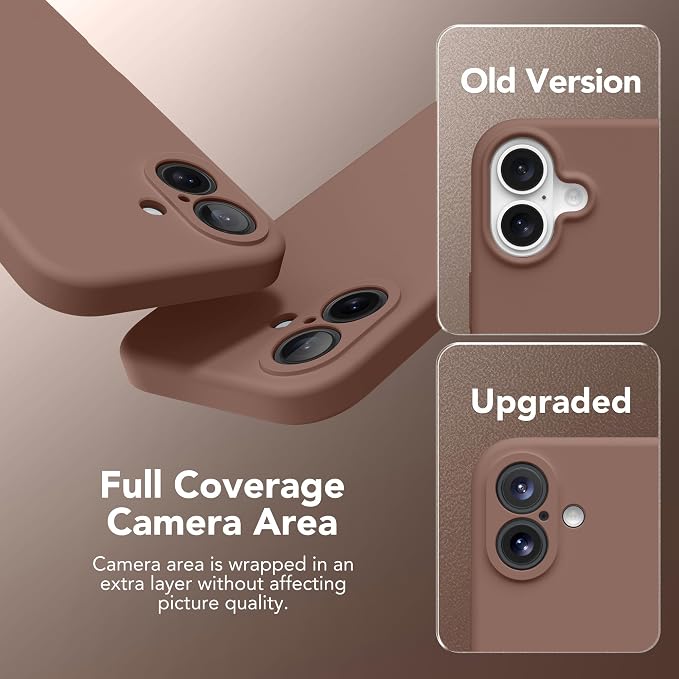 Magnetic for iPhone 16 Plus Case, Compatible with MagSafe, [Full Camera Protection][Screen Protector] Silicone Shockproof Protective Phone Case for iPhone 16 Plus 6.7", Brown
