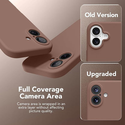 Magnetic for iPhone 16 Plus Case, Compatible with MagSafe, [Full Camera Protection][Screen Protector] Silicone Shockproof Protective Phone Case for iPhone 16 Plus 6.7", Brown