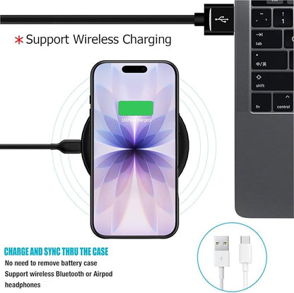Battery Case for iPhone 17,Full Encircle 10000mAh High Capacity Rechargeable Portable Charger Case Extended Battery Pack Compatible with iPhone 17 (6.3 inch) Wireless Charging Cover with Carplay-Black