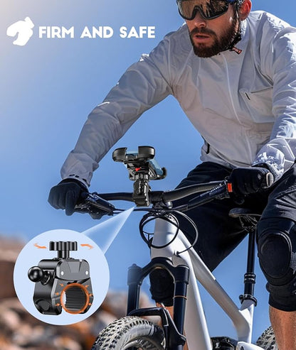 Viccux 2026 Upgrade Motorcycle Phone Mount [Heavy-Duty Clamp & 360° Rotation], Super Stable Bike Phone Holder for iPhone 17/16/15/14 & 4.7-6.8" Phone, Phone Holder for Bike/Bicycle/Motorbike/Scooter