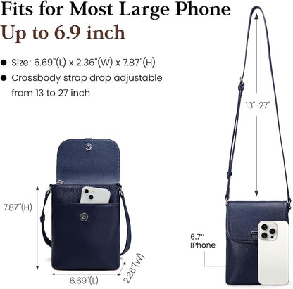 befen Genuine Leather Small Crossbody Bags for Women, Womens Cell Phone Purses Cross body Bag Purse with RFID Card Slots