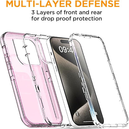 AICase for iPhone 15 Pro Case Clear 3 in 1 Heavy Duty Drop Protection Full Body Rugged Shockproof/Dust Proof 3-Layer Military Protective Tough Durable Cover for iPhone 15 Pro 6.1"_2