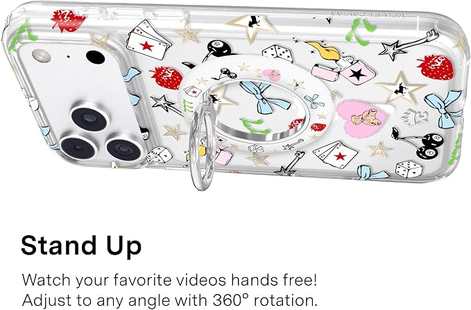 VELVET CAVIAR Compatible with MagSafe Phone Grip 2.0 | Cute Magnetic Ring Holder | Finger Loop Kickstand | Pop On Accessory for iPhone 17, 16, 15, 14, 13, 12 | Lucky Charm