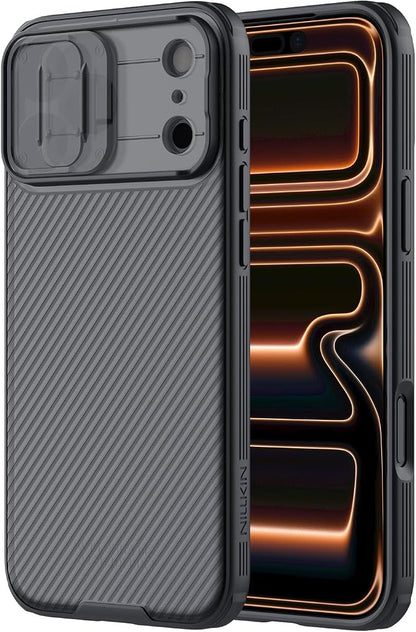 Nillkin for iPhone 17 Pro Max Case with Slide Camera Cover, Thin Slim Fit, Shockproof Protective, Protector Privacy, Phone Case iPhone 17 Pro Max Camera Lens Protector 6.9 inch, Transparent Black