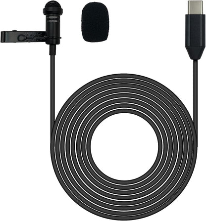 Type C Lavalier Microphone Compatible with iPhone 17/16/15 Pro Max,for Galaxy S25 S24 S23 S22 S21 Smartphone USB C Android Devices, iPad 10 iPad Pro Air 5 4 Computers PC for Live Streaming,3M