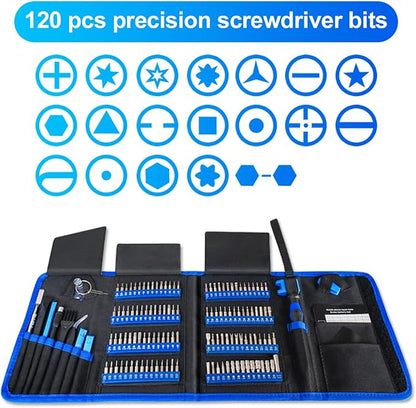 EFAITHFIX Screwdriver Sets 142-Piece Electronics Precision Screwdriver with 120 Bits Magnetic Repair Tool Kit for iPhone, MacBook, Computer, Laptop, PC, Tablet, PS4, Xbox, Nintendo, Game Console, etc