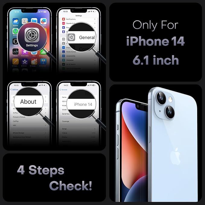 TOCOL Magnetic for iPhone 14 Case, Upgraded Full Camera Protection, Compatible with Magsafe, Drop Protection, Translucent Matte Back Bumper Phone Cover 6.1-Inch (Dark Blue)