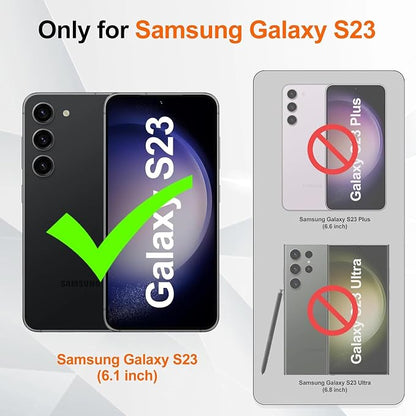 Battery Case for Galaxy S23,[10000mAh] High Capacity Rechargeable Portable Protective Extended Charger Cover Compatible with Galaxy S23 (6.1 inch) Wireless Charging Case with Screen Protector-Black