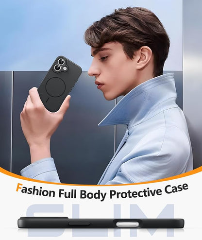FNTCASE for iPhone 17 Case: [Compatible with Magsafe] Integrated Silicone Phone Cases with [Full Camera Protection] [Screen Protector] Military Grade Shockproof Protective Cover