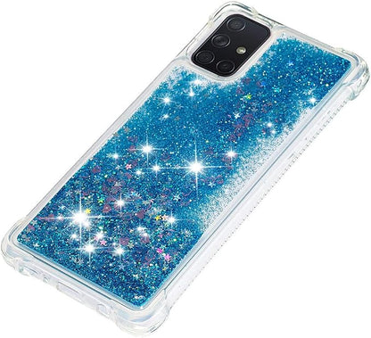 Liquid Case Silicone für Galaxy A71 Blue, Ultra Slim Silicone Liquid Floating Bumper Case Transparent Protective Cover Yellowing-Resistant Gel Back Case Scratch Compatible with Samsung Galaxy A71
