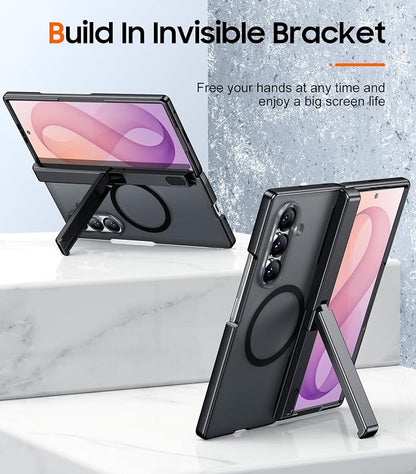 SPIDERCASE Magnetic for Samsung Galaxy Z Fold 8 Ultra Case,Built-in [Screen Protector] [Hinge Protection] [Kickstand] Full Body Protective Phone Case for Z Fold 8 Ultra - Black