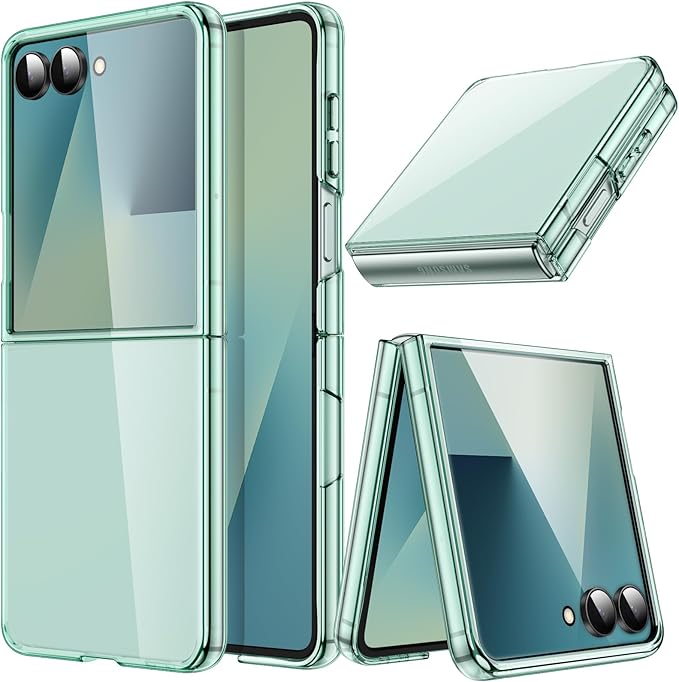 JETech Clear Case for Samsung Galaxy Z Flip 7, Mint | Crystal Clear Back, Hard PC Construction, Slim Fit, Shockproof Protection