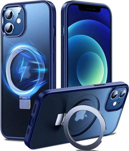 Chicfun 3-in-1 [Magnetic+Kickstand+Ring Holder] for iPhone 12/12 Pro Case Stand Ring Holder Compatible with MagSafe, Military Shockproof Protective iPhone 12/12 Pro Phone Case Kickstand Cover Blue