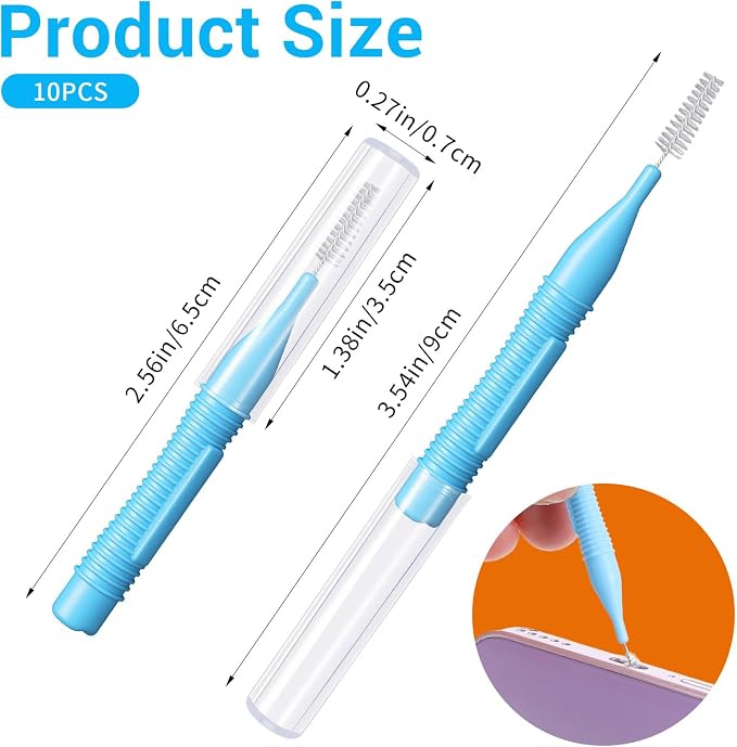 10 Pcs Charging Port Cleaner Phone Port Cleaner USB C Ports Cleaning Tool Anti-Clogging Phone Mini Brushes Phones Speaker Cleaners for Speaker and Receiver Tablet Camera Etc