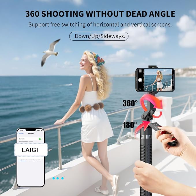 70" Tripod for Phone, Portable All in One Extendable Cell Phone Tripod Stand, Tall Travel Tripods for Recording Video Selfies Photo, with Wireless Remote Control for iPhone、Samsung、Camera、Android