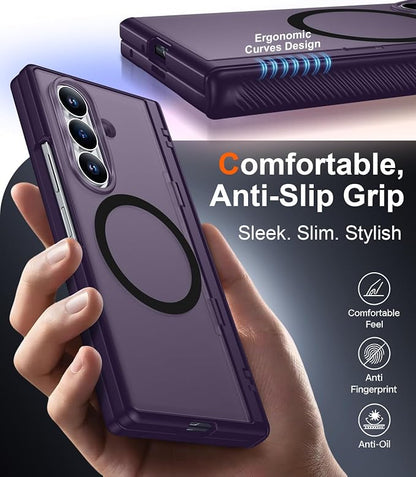 SPIDERCASE Magnetic for Samsung Galaxy Z Fold 8 Ultra Case, Purple | Built-in [Screen Protector] [Stable Kickstand] [Hinge Protection] [Compatible with Magsafe] Military Grade Protective Cover