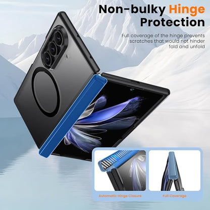 WRJ Magnetic for Samsung Galaxy Z Fold 7/Fold 8 Ultra Case,Black | Fit for Magsafe,Buit-in Screen Protector,Full Hinge Protection,Military Grade Drop Protection,Slim Shockproof Phone Case