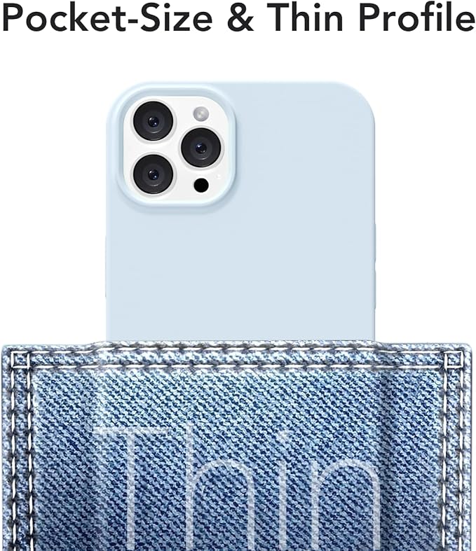 for iPhone 12/12 Pro Case Silicone Compatible with Magsafe Case, Ultra Slim Thin Magnetic Phone Cases Mag Safe, Cute Soft Rubber Gel Matte Plain Wireless Charging Cover for Women, Light Blue