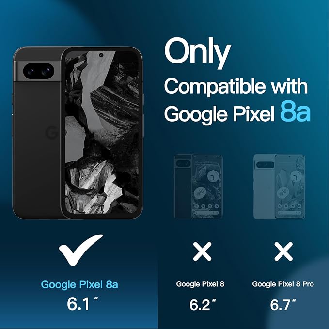 JETech Screen Protector for Google Pixel 8a, 2+2 Pack | with Camera Lens Protector, HD Clear Tempered Glass, Anti-Scratch Protection, Easy Installation Tool