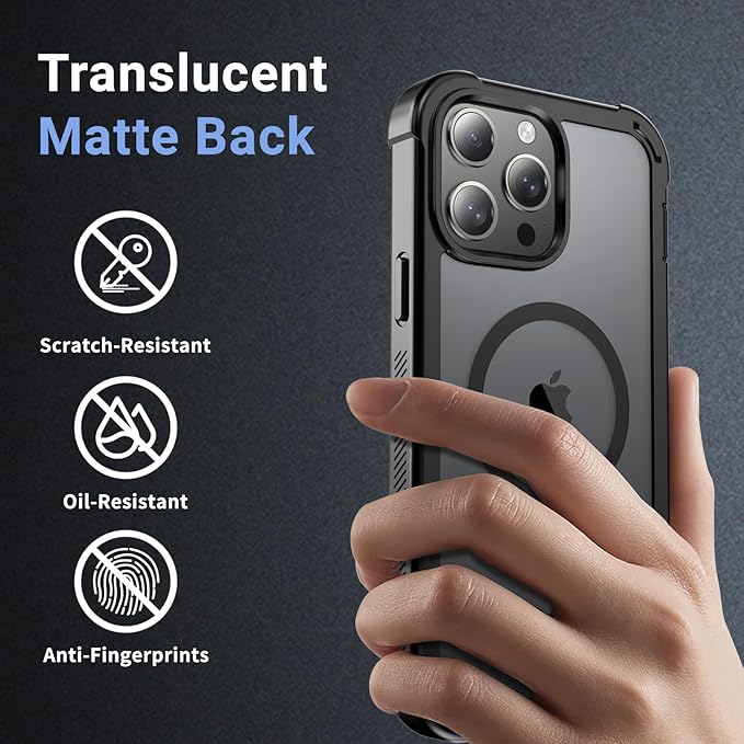jaroco Magnetic for iPhone 13 Pro Max Case, [Compatible with MagSafe][Military Grade Drop Protection][Heavy Duty Protection][Non-Slip][Shockproof] 2-Layer Durable Bumper Phone Case 6.7''-Black