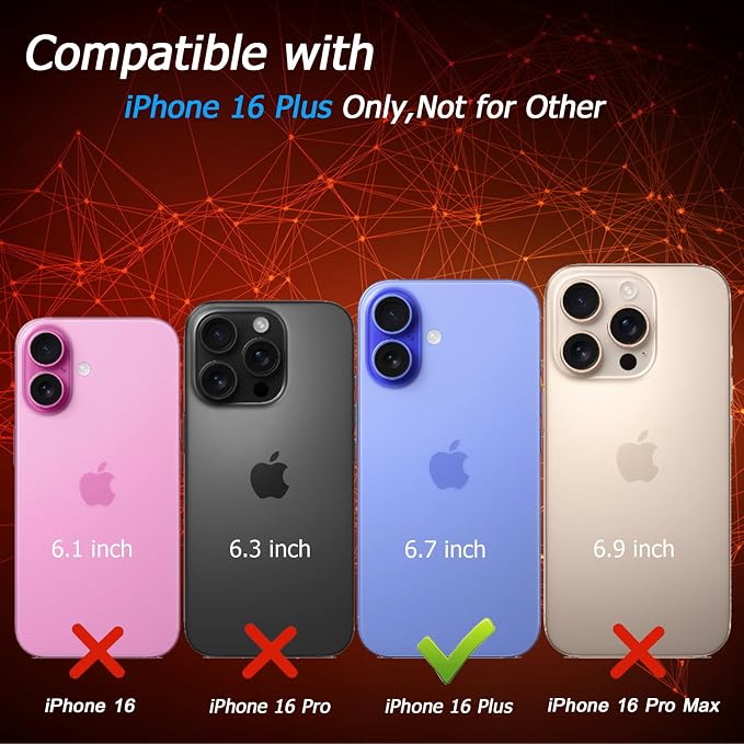 Battery Case for iPhone 16 Plus, [12000mAh] Enhanced Portable Protective Smart Qi Wireless Charger Case Battery Pack with CarPlay Wireless Charging Case Compatible for iPhone 16 Plus (6.7 inch)-Black