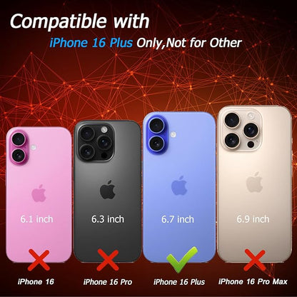 Battery Case for iPhone 16 Plus, [12000mAh] Enhanced Portable Protective Smart Qi Wireless Charger Case Battery Pack with CarPlay Wireless Charging Case Compatible for iPhone 16 Plus (6.7 inch)-Black